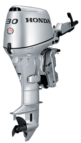 Honda BF30 LHG с ногой L, с румпелем, подъемный механизм с газовой стойкой, электростартер