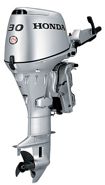 Honda BF30 LHG с ногой L, с румпелем, подъемный механизм с газовой стойкой, электростартер